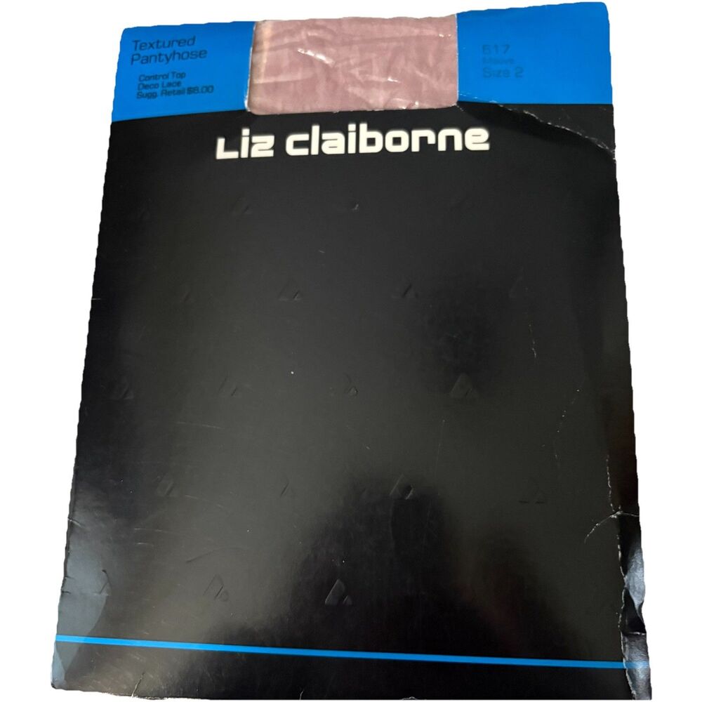 Liz Claiborne Textured Pantyhose Womens Size 2 Mauve NOS Control Top Vintage